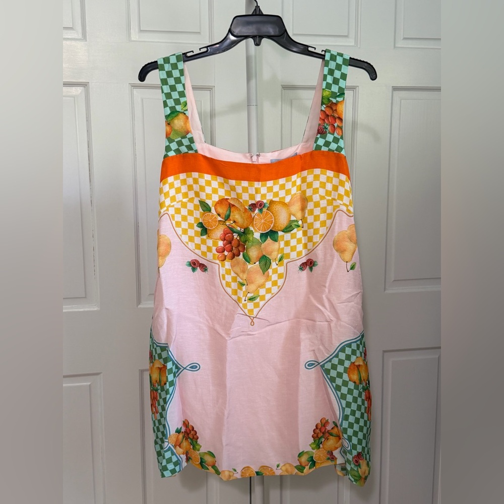 NWT Antonio Melani Eliana Printed Linen Square Neck Dress Size XL - Picture 4 of 6